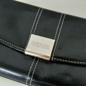 Kenneth Cole Wallet check book black + white